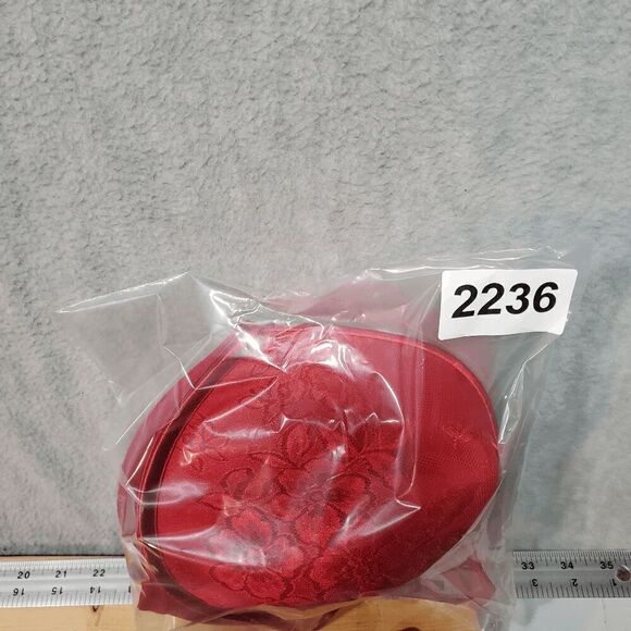 Cacique Bra Womens 42D Red Floral Padded Underwire Adjustable Mesh Band & Straps - Picture 7 of 7